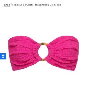 Montce Hibiscus Scrunch Tori Bandeau Bikini Top XS